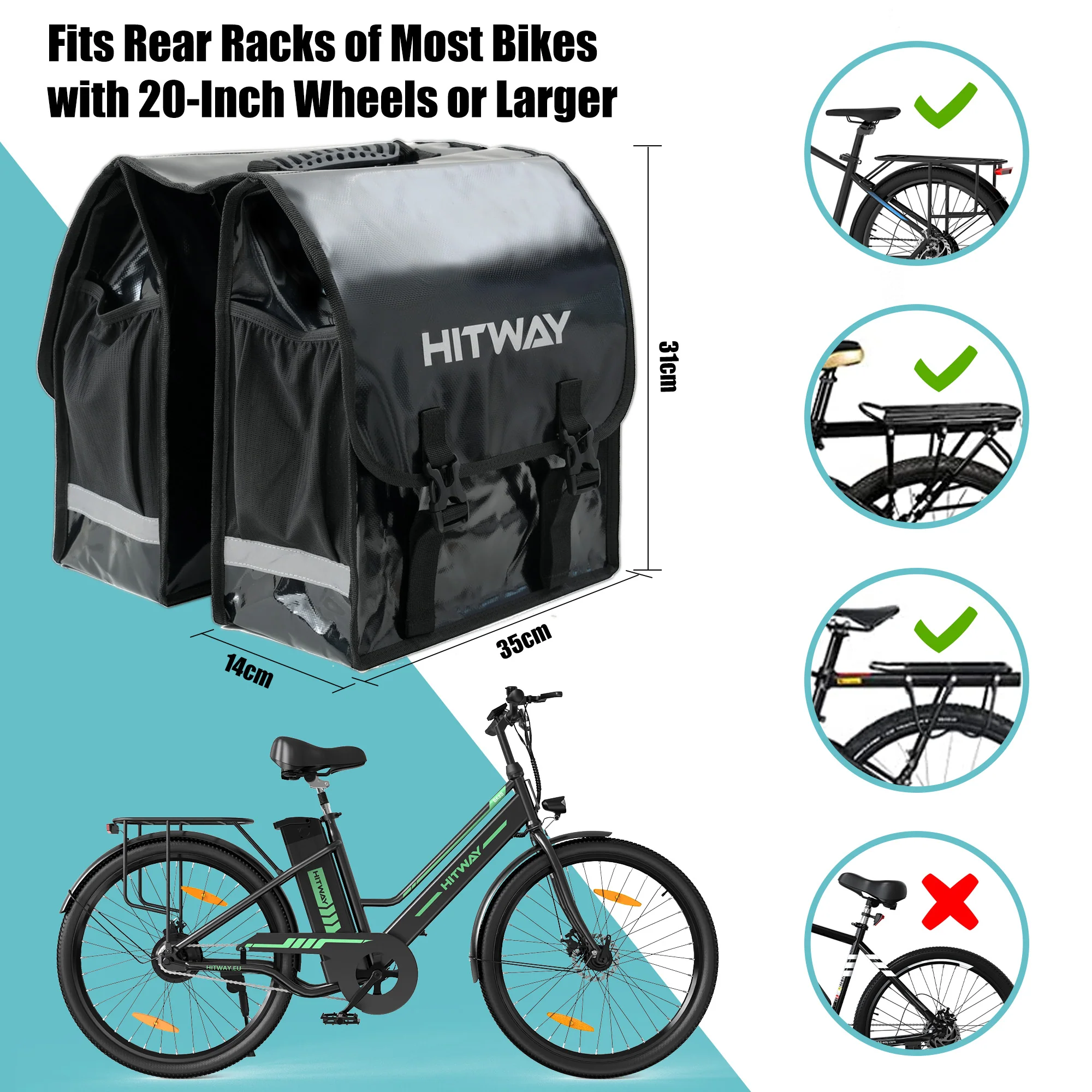 Ebike Double Hanging Bag - Image 5